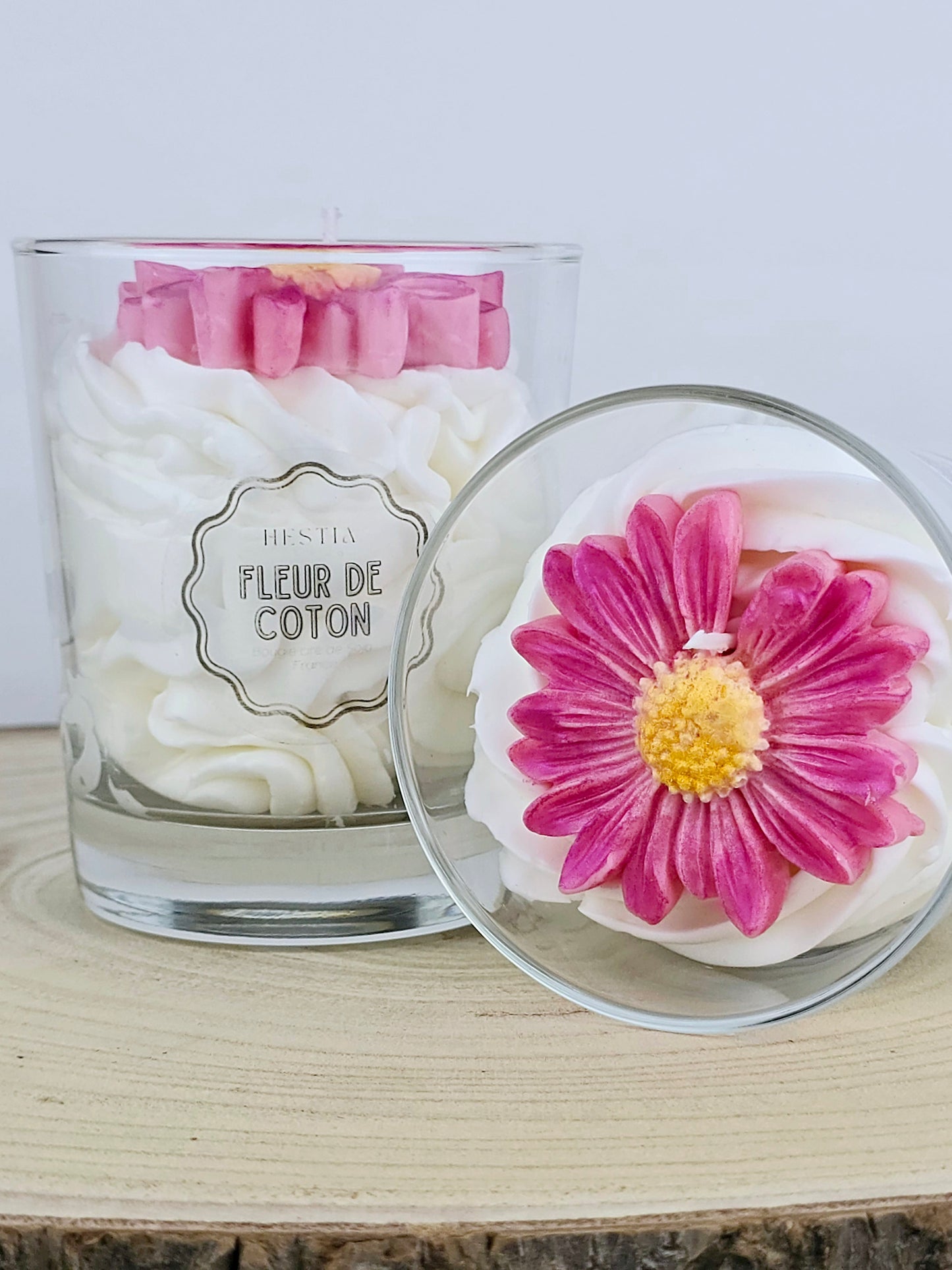 bougie artisanale Fleur de Coton cire de soja parfum Grasse