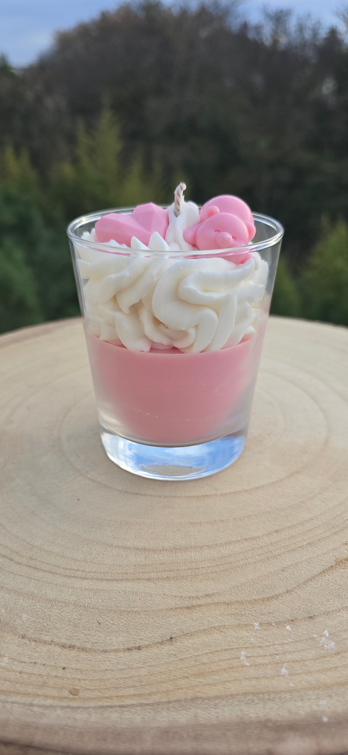 bougie gourmande Petit Ours cire de soja parfum Grasse rose