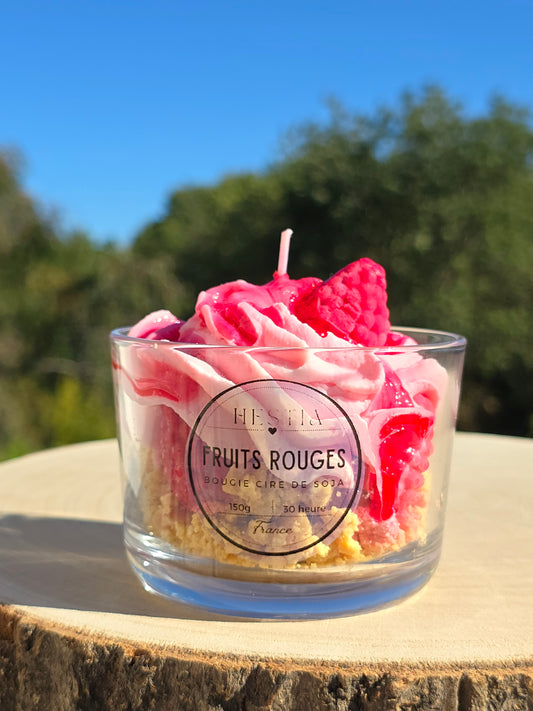 bougie gourmande fruits rouges cheesecake cire de soja parfum Grasse