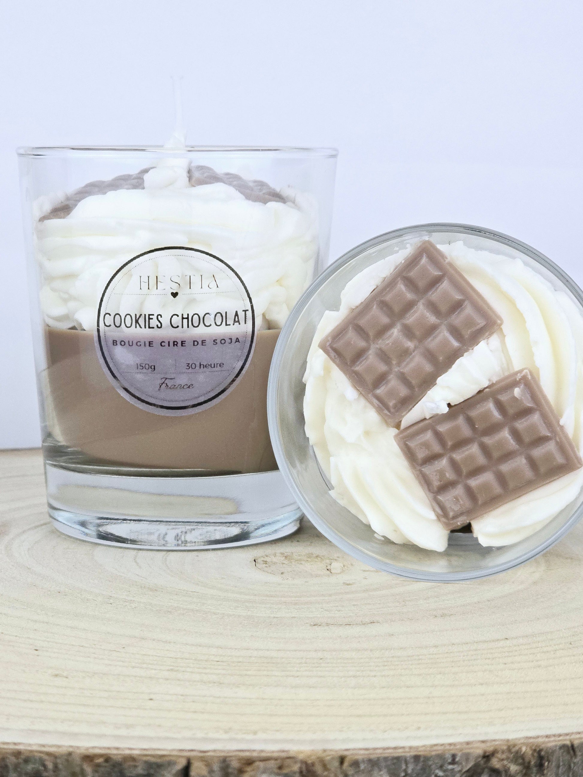 bougie gourmande Chocolat Liégeois cire de soja parfum Grasse