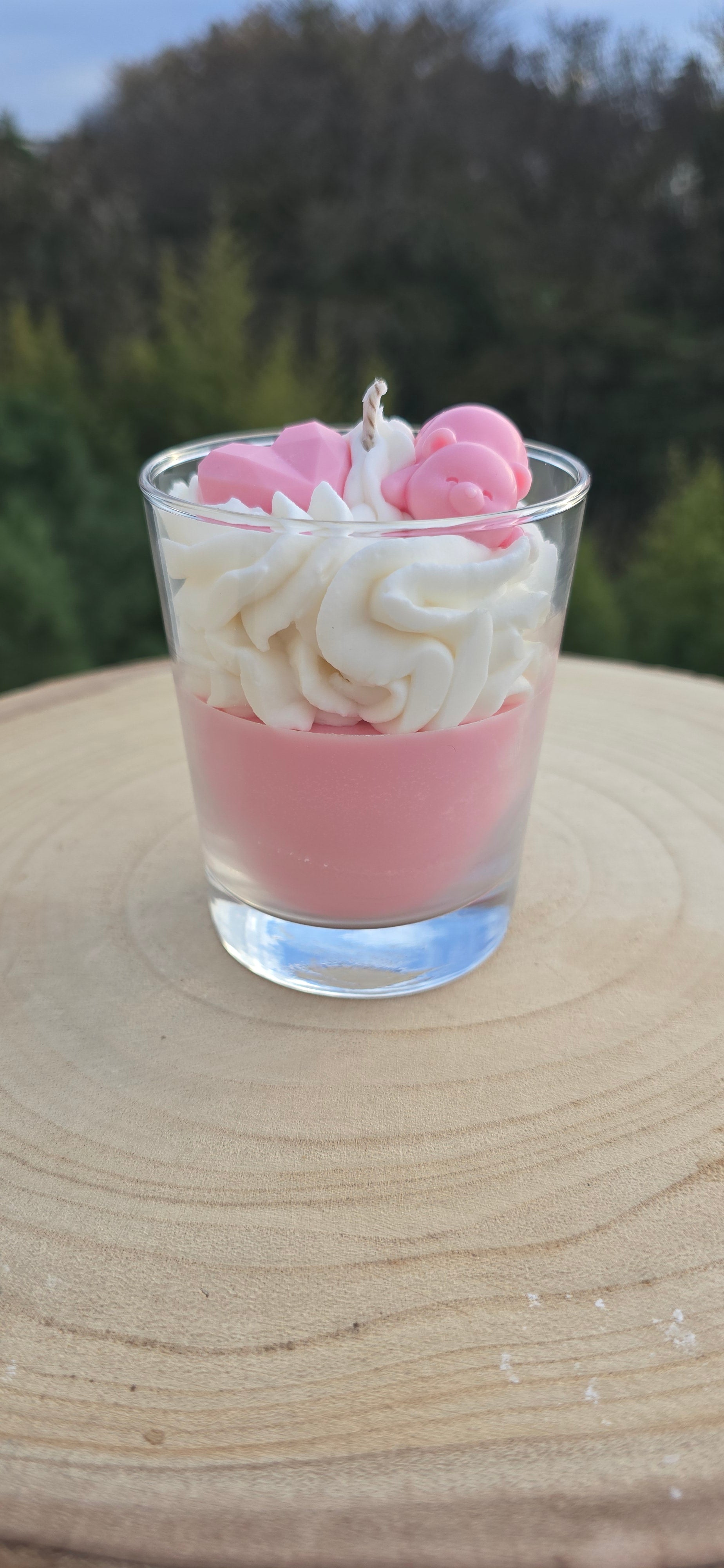 bougie gourmande Petit Ours cire de soja parfum Grasse rose